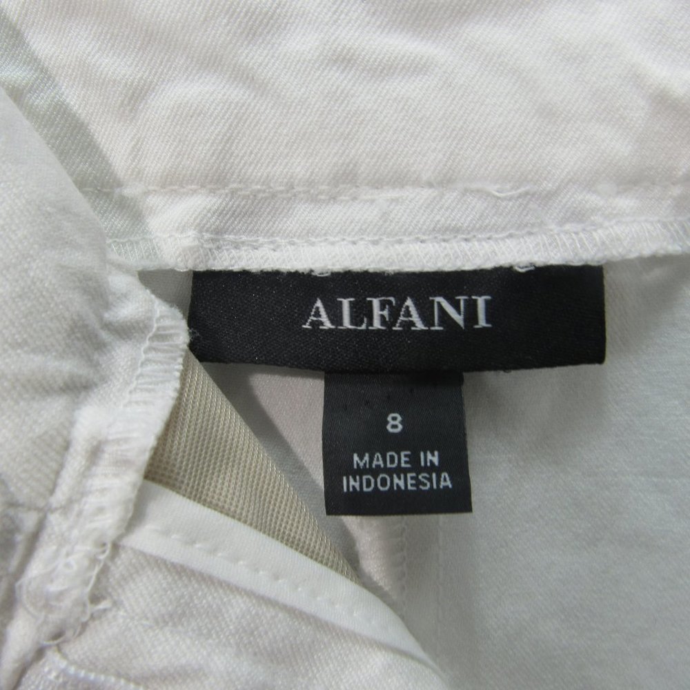 💞Alfani Womens Ruffled Slim Leg Ankle Pants White - Picture 11 of 12